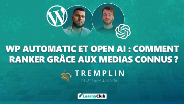Avec Nicolas le cofondateur de l’agence Tremplin Numérique, découvrez comment utiliser WP Automatic et l'API d’OpenAI pour réécrire automatiquement des articles, améliorer votre référencement naturel afin d’obtenir un classement optimal sur les moteurs de recherche. Grâce à Nicolas, apprenez à dominer vos concurrents en utilisant cette puissante combinaison d'outils.