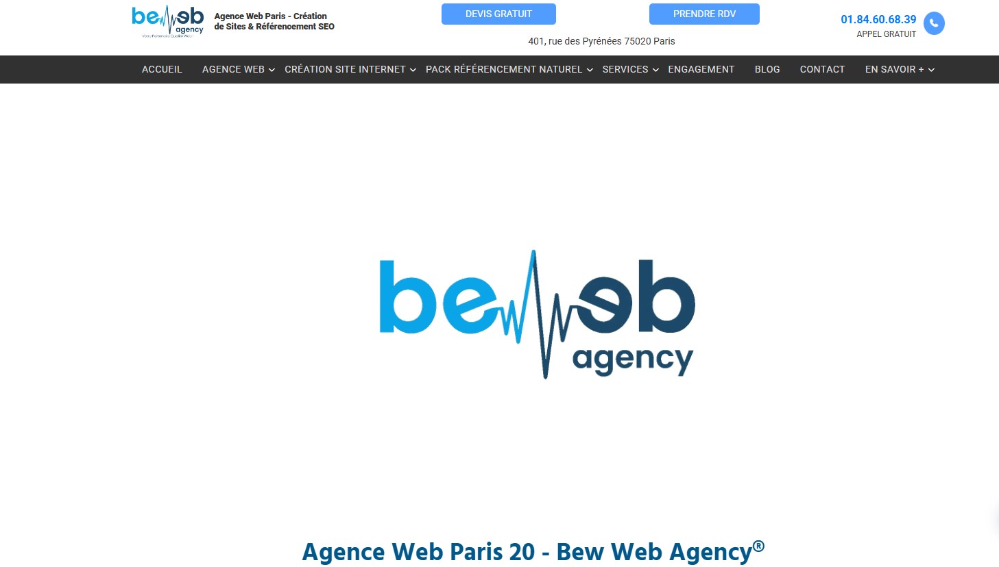 Agence Web Paris 20 - Bew Web Agency®